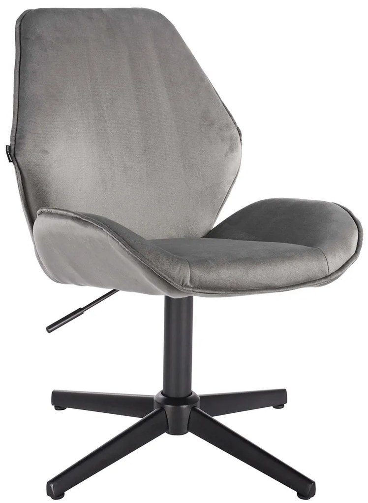 HR350CROSS Scaun Gray din Catifea Bază Neagră