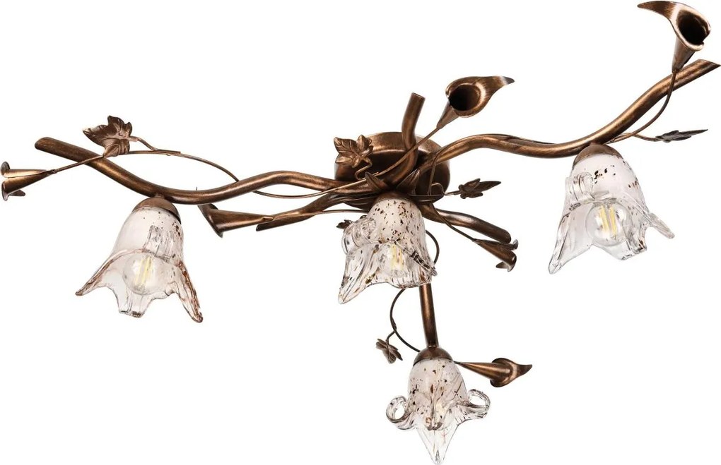 Lustră aplicată ROZETA 4xE14/40W/230V bronz