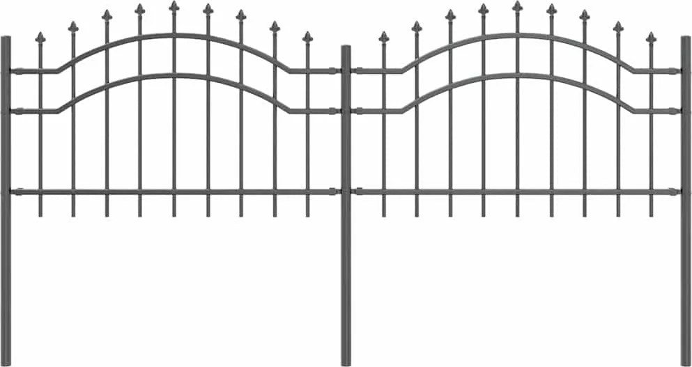 vidaXL Gard de Grădină Gri 240 x 115 cm Oțel vopsit în pulbere