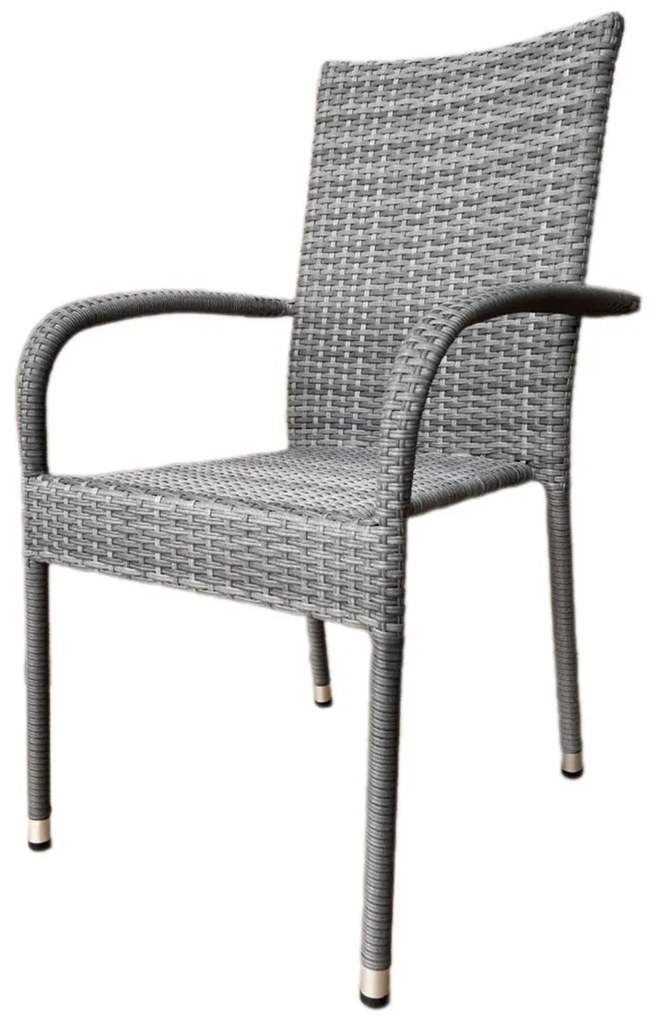 Autronic Scaun de gradina, metal, polyrattan, gri,AZ C-S2114 GREY