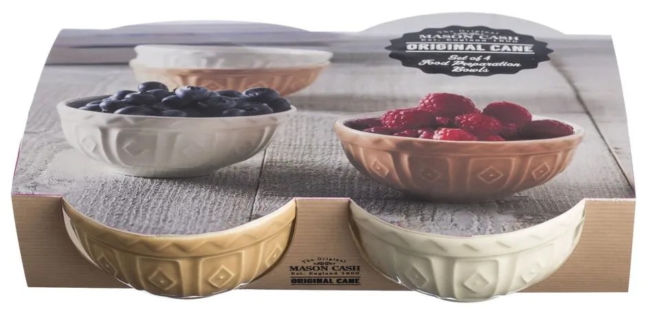 Boluri mici albe/bej 4 buc. din gresie 200 ml Original Cane – Mason Cash