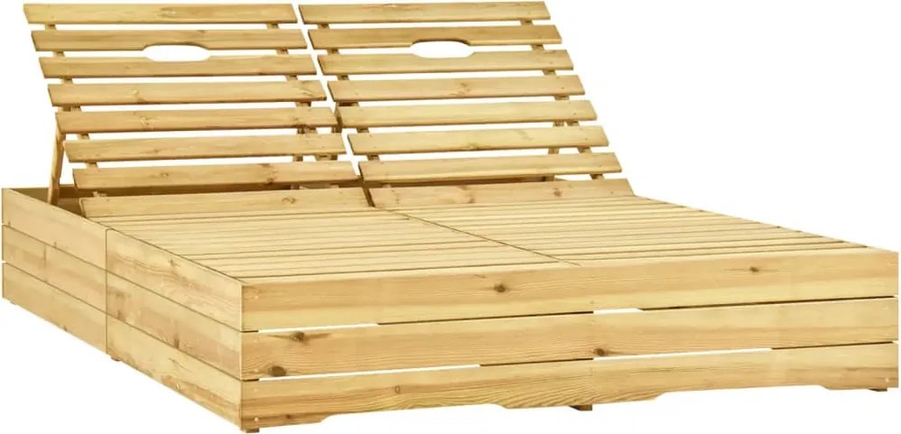 vidaXL Șezlong de grădină dublu, lemn de pin tratat verde