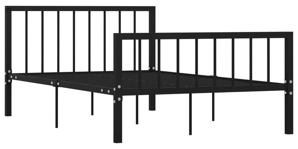 Cadru de pat, negru, 120 x 200 cm, metal Negru, 120 x 200 cm