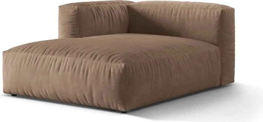 Modul pentru canapea modulară maro deschis cu tapițerie din catifea (cu colț pe partea stângă) Martina – Micadoni
