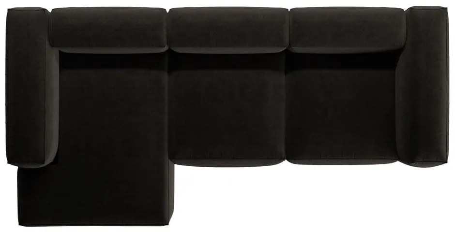 Colțar negru (cu colț pe partea stângă/cu șezlong) Bergamo – Cosmopolitan Design