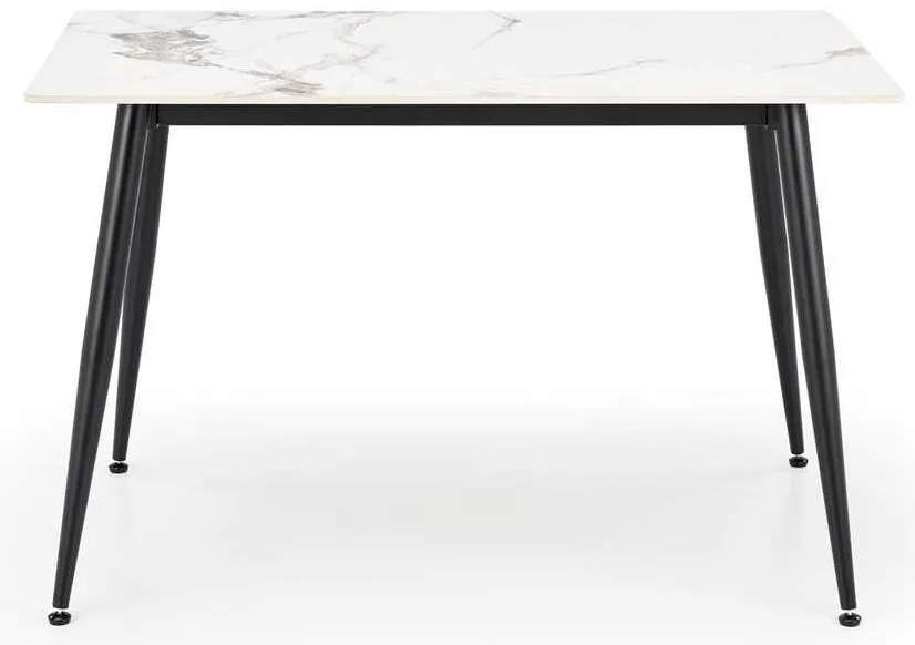 Masă de bucătărie Webster 120 cm, marmură / negru