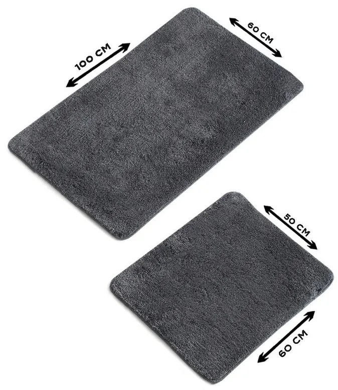 Set covoraș de baie acrilic, L'essentiel Maison, Colors of, Antracit