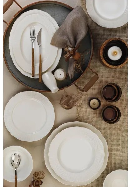 Set de veselă, 26 piese, porțelan alb