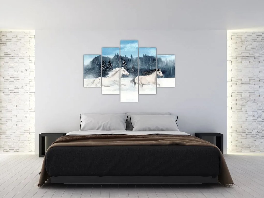 Tablou cu caii pictați (150x105 cm)