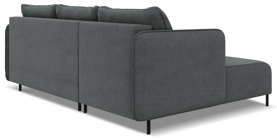 Colțar gri închis extensibil/cu spațiu de depozitare (cu colț pe partea stângă) Luana – Makamii