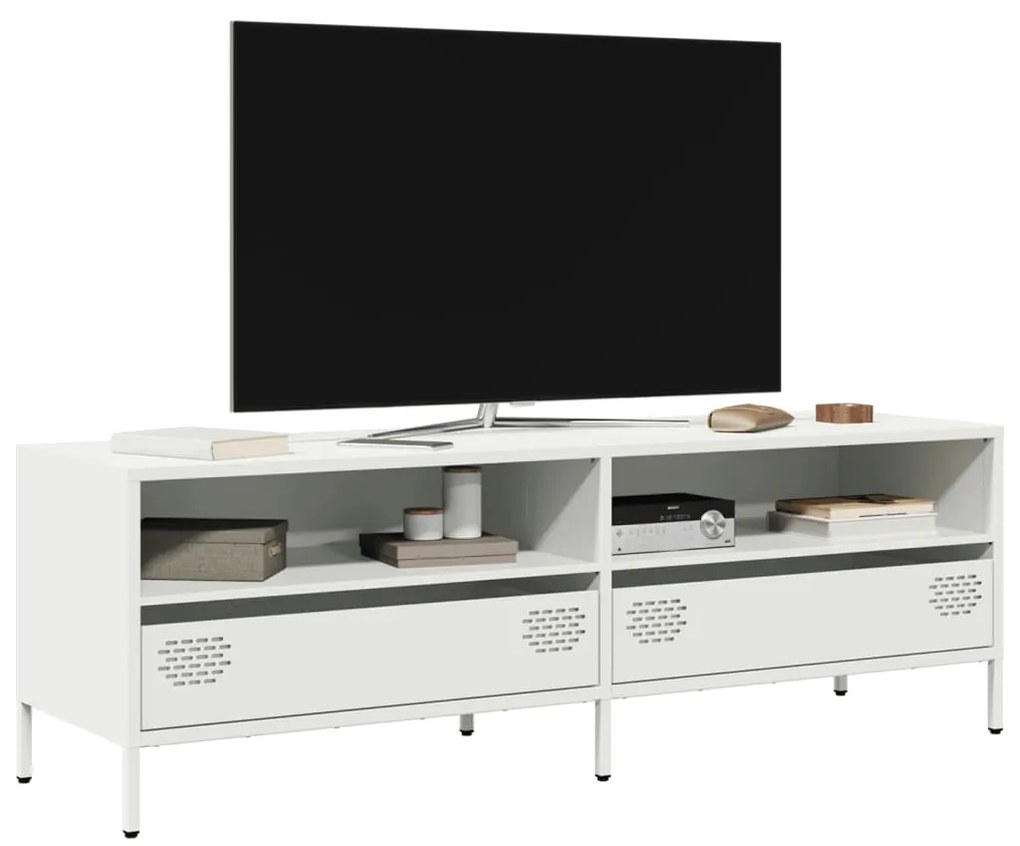 vidaXL Dulap TV, alb, 135x39x43,5 cm, oțel laminat la rece