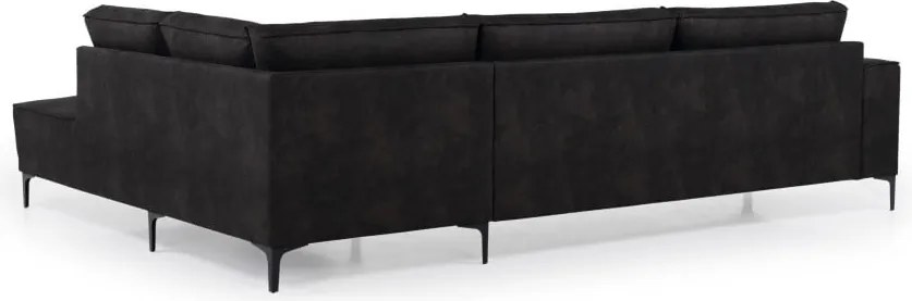 Colțar gri antracit cu tapițerie din imitație de piele (colț pe partea dreaptă) Copenhagen – Scandic