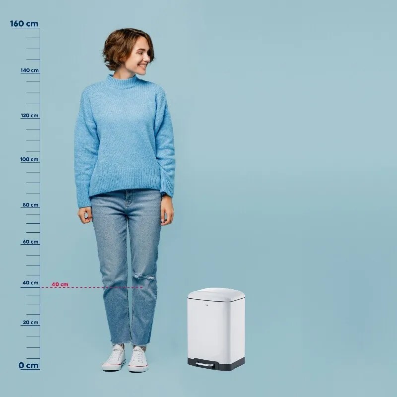 Coș cu pedale Kela DAVINO 12 l, alb