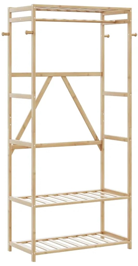 vidaXL Cuier pentru haine cu rafturi, 80x40x175 cm, bambus