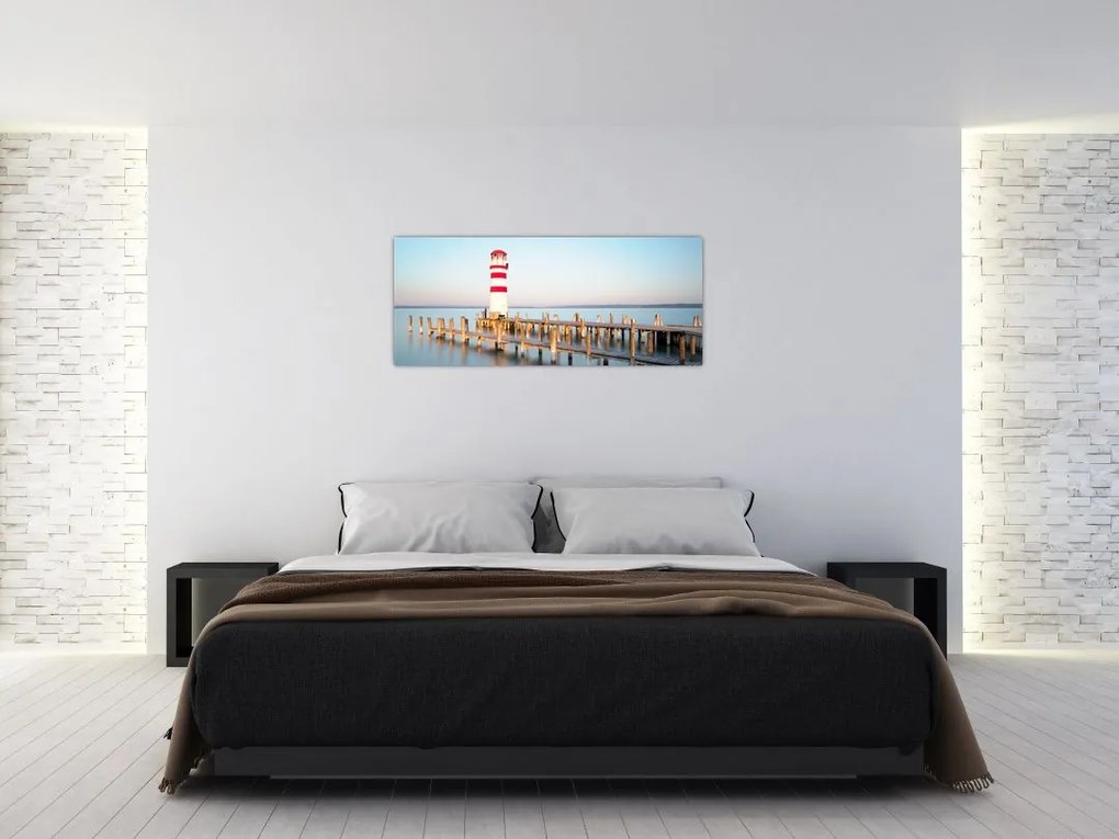 Tablou cu far la răsărit de soare (120x50 cm)