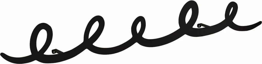 Cuier SING, negru, metal, 22x5x94 cm