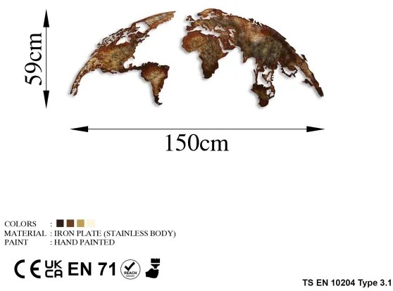 Decorațiune de perete 2 buc. metal planetă