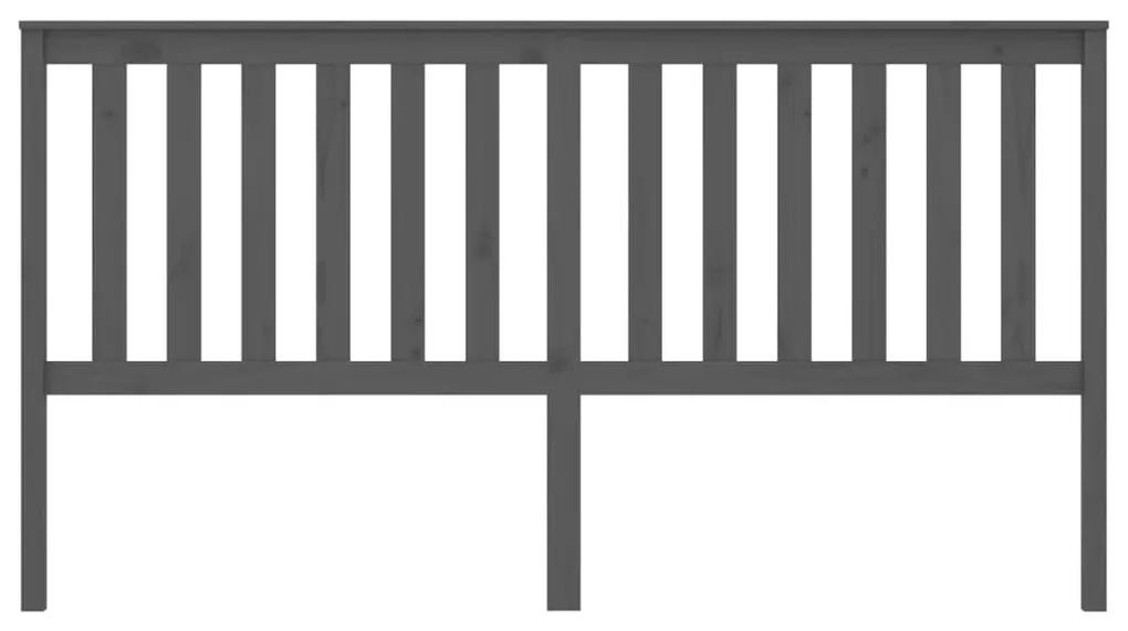 Tablie de pat, gri, 186x6x101 cm, lemn masiv de pin Gri, 186 x 6 x 101 cm, 1