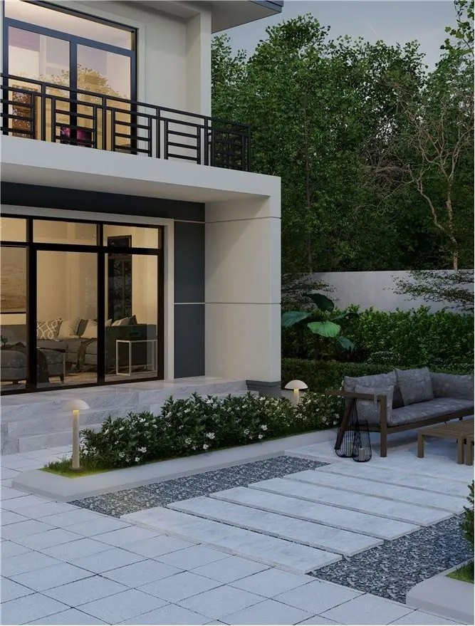 Stalp LED din ciment alb pentru exterior IP65 Tura H-55cm