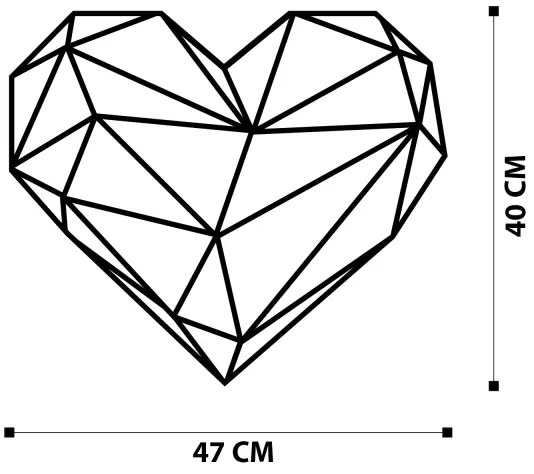 Decorațiune de perete 47x40 cm metal inimă