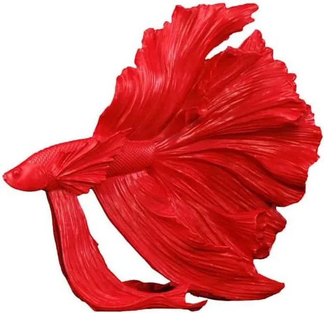 Statueta decorativa extravaganta Fisch Crowntail 65cm, rosu
