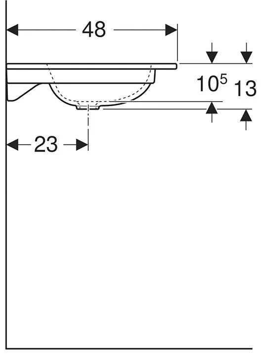 Lavoar pentru mobilier, Geberit, iCon, dreptunghiular, 60 cm, alb