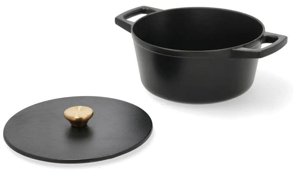 Oală cu capac din fontă 3,6 l adecvată pentru plita cu inducție – Holm