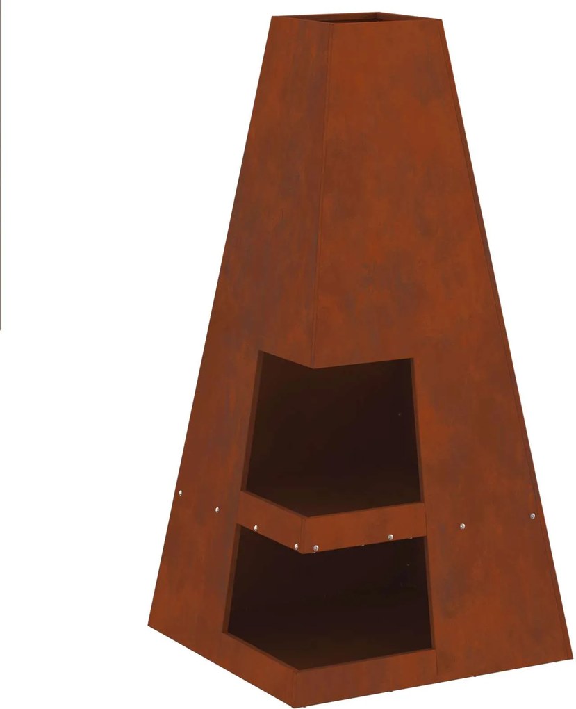 vidaXL Cuptor de foc Maro 50 x 50 x 100 cm Oțel