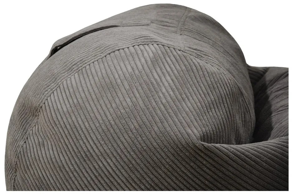 Fotoliu puf pentru copii galben muștar cu tapițerie din catifea reiată Roll 80 – SLOWDOWN