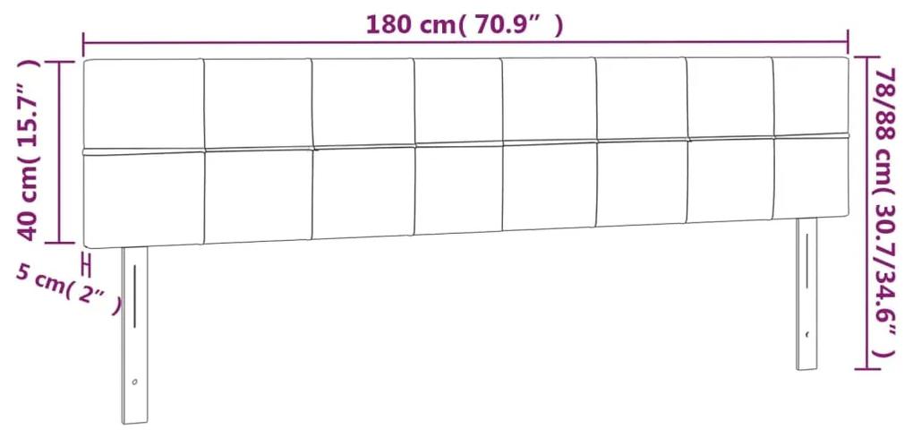 Tablii de pat, 2 buc, gri deschis, 90x5x78 88 cm, catifea 2, Gri deschis, 180 x 5 x 78 88 cm