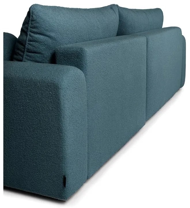 Colțar albastru extensibil cu tapițerie din țesătură bouclé (cu colț pe partea dreaptă) Quinoa – Bonami Selection