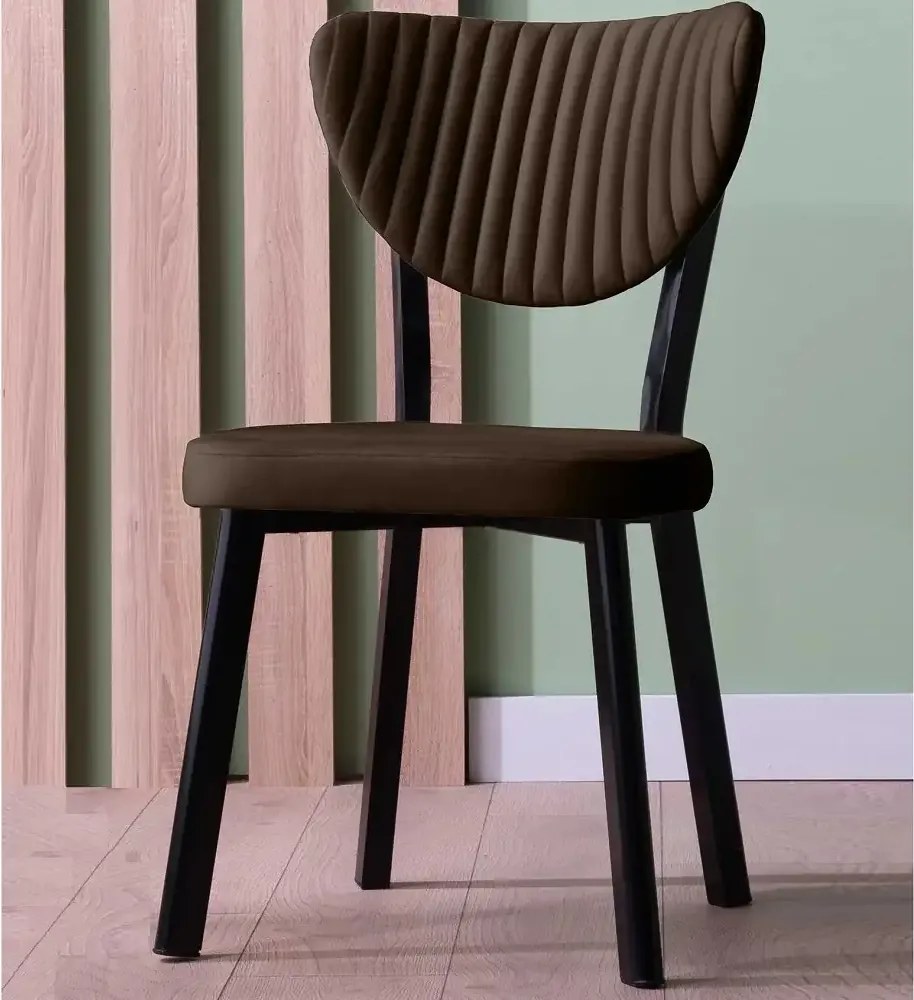 Scaun Barton, metal profil, culoare maro