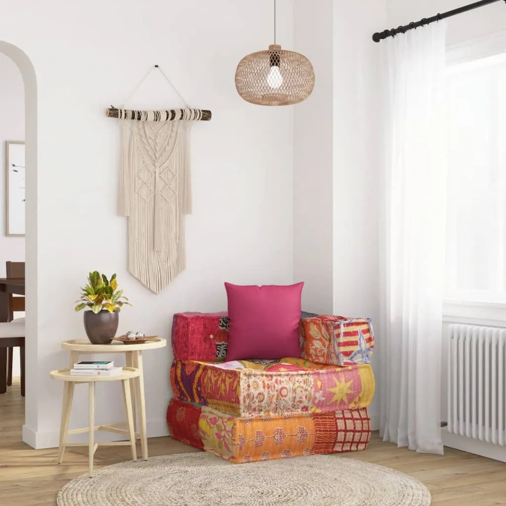 Fotoliu puf modular cu perna, model petice, material textil 1, Peticit, Canapea coltar cu perna