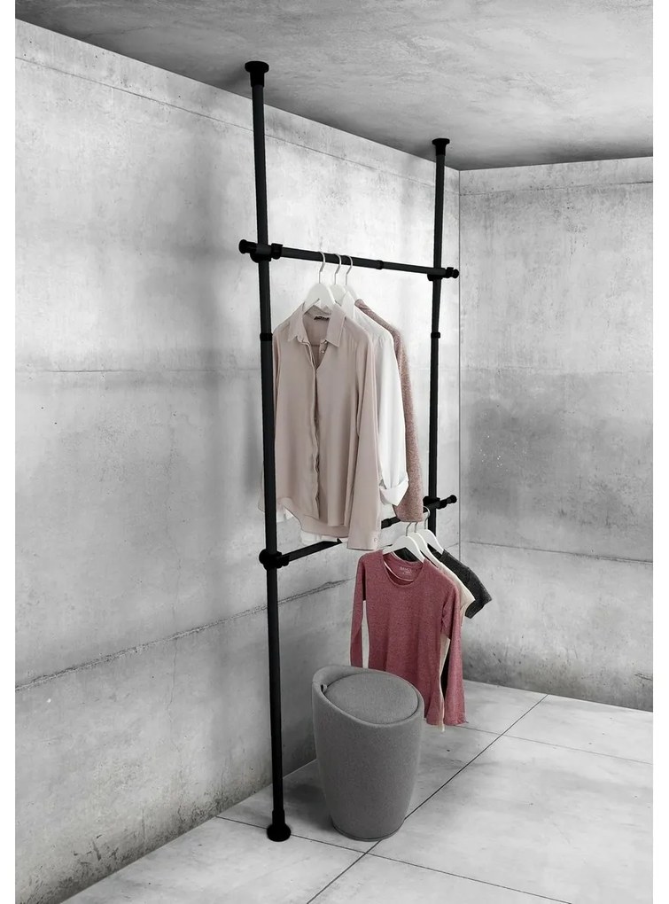 Wenko Set de 2 bare telescopice orizontaleHerkules, negru