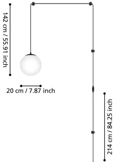 Lustră pe cablu Eglo 900977 RONDO 1xE27/40W/230V
