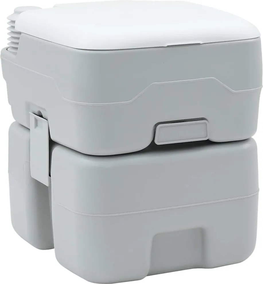 vidaXL Toaletă de camping Gri și alb 41,5 x 36,5 x 42 cm Polietilenă