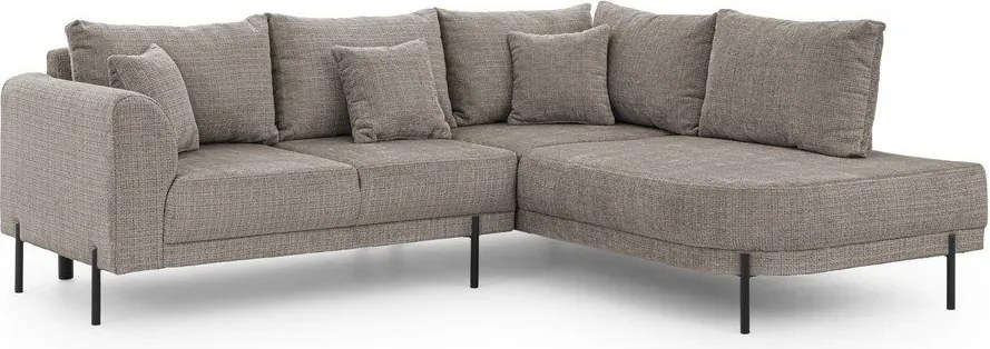 Colțar taupe cu tapițerie din chenille (cu colț pe partea dreaptă/în formă de ”L”) Mauris – Ropez