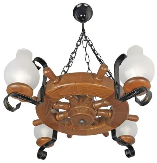 Brilagi - Candelabru pe lanț TIMONA 4xE14/40W/230V diam. 50 cm fag/nuc