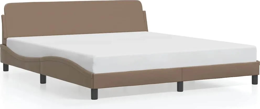 vidaXL Cadru de pat, Dover, cappuccino, 180x200 cm, piele ecologică
