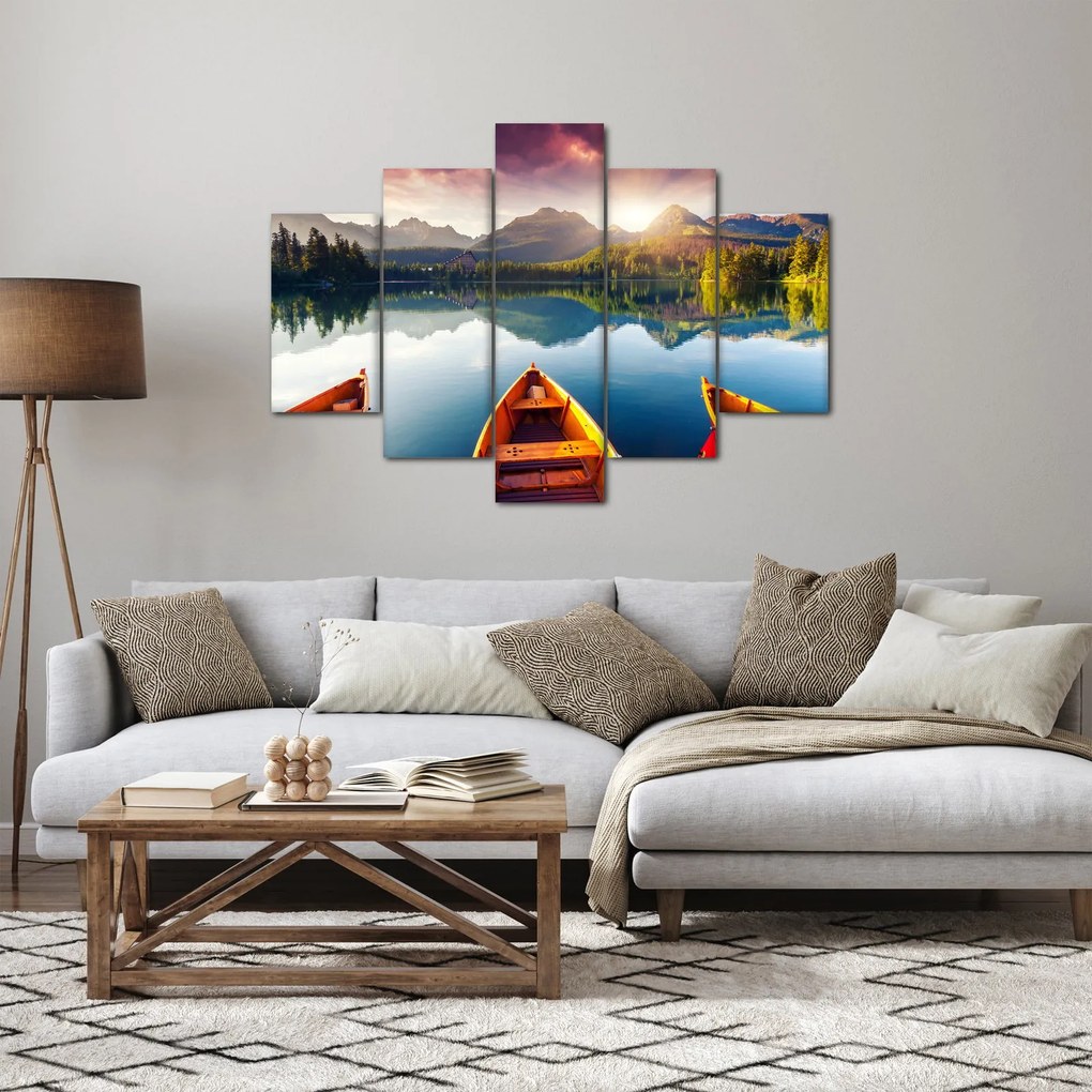 Tablou - Lac cu bărci (150x105 cm)