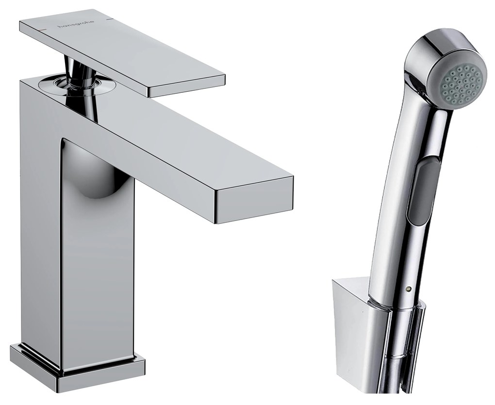 Hansgrohe Tecturis E baterie lavoar cu duș bideu stativ crom 73210000