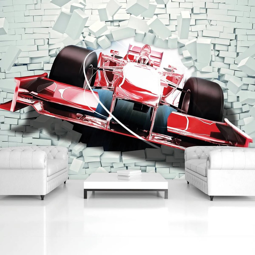 Fototapet - Formula 1 roșie 3D F1 (152,5x104 cm)