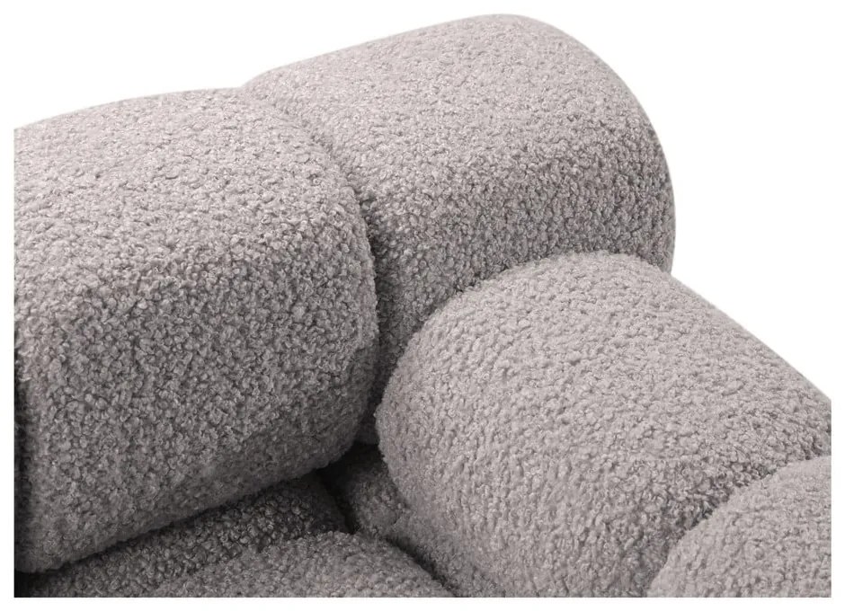 Colțar modular gri deschis cu tapițerie din țesătură bouclé (cu colț pe partea dreaptă) Bellis – Micadoni Home