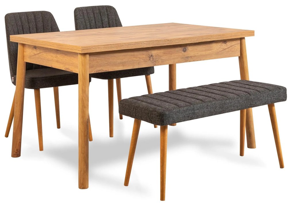 Set mobilier sufragerie Bimuvo 4 (pin atlantic + antracit) (pentru 4 persoane). 1095040