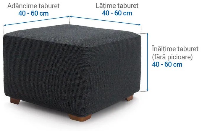 Huse super elastice HARMONIA antracit taburet (40 - 60 cm)