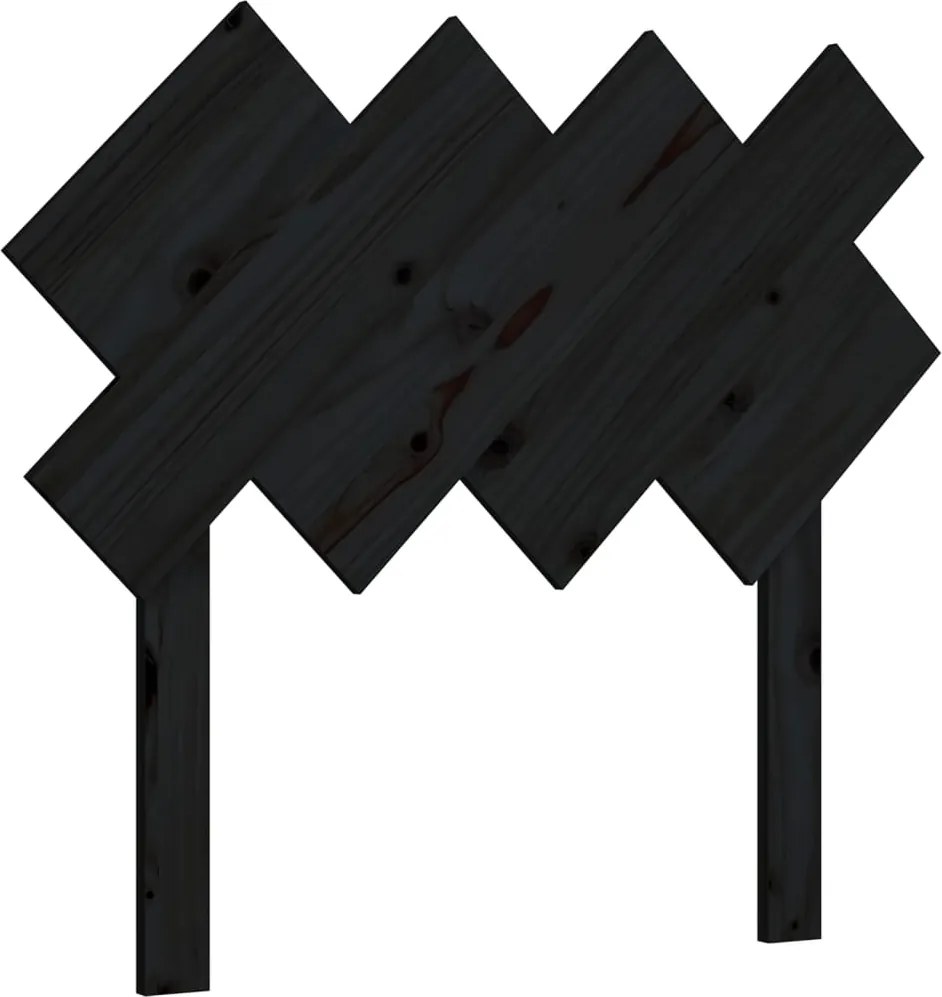 vidaXL Tăblie de pat, negru, 92x3x81 cm, lemn masiv de pin