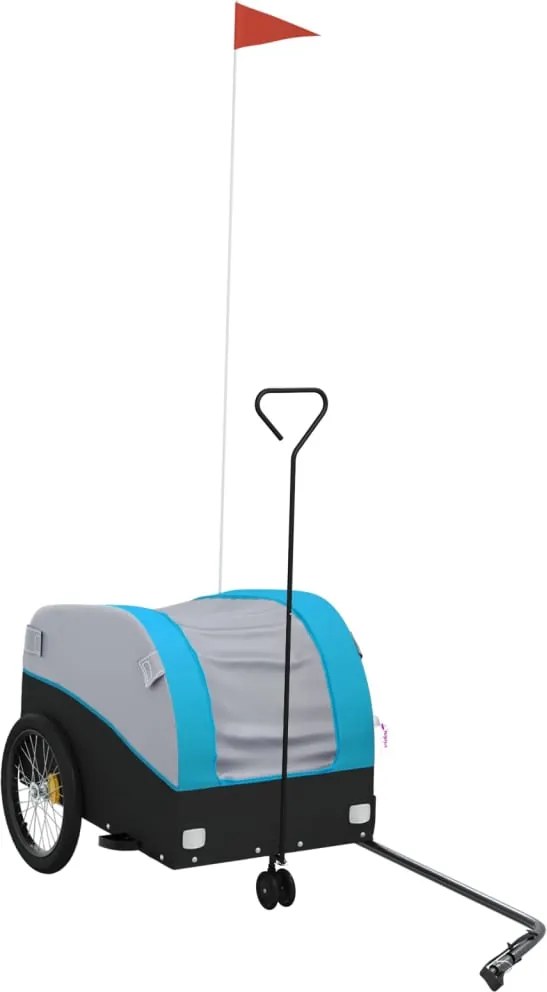 vidaXL Remorcă pentru biciclete, negru și albastru, 30 kg, fier