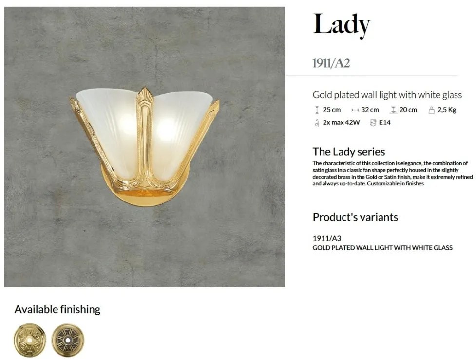 Aplica de perete LUX design clasic realizata manual Lady A2