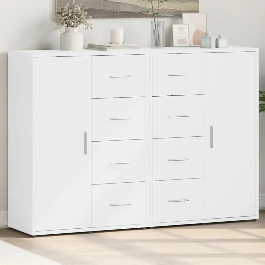 vidaXL Dulapuri, 2 buc., alb, 60x31x84 cm, lemn prelucrat