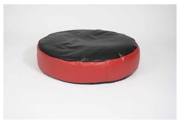 Fotoliu Relaxo XL , Material Piele ecologica - Black & Red